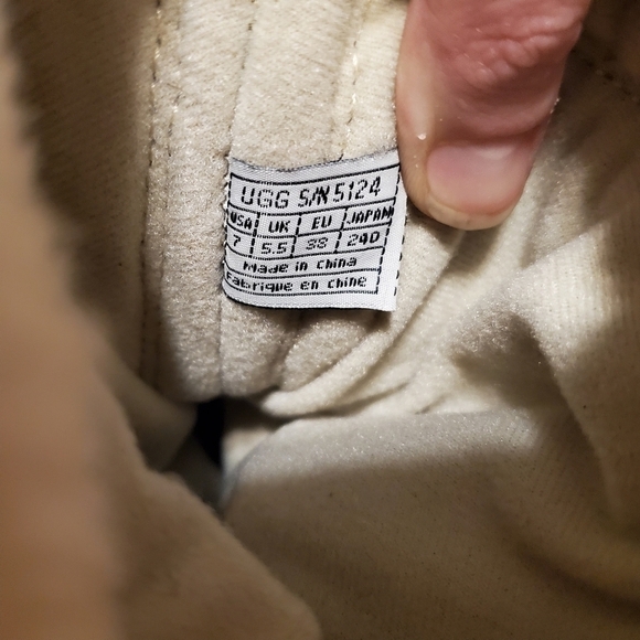 Ugg Suburb Chocolate Brown Suede Leather Shearling Crochet Boots Woman's 7 - Picture 11 of 13